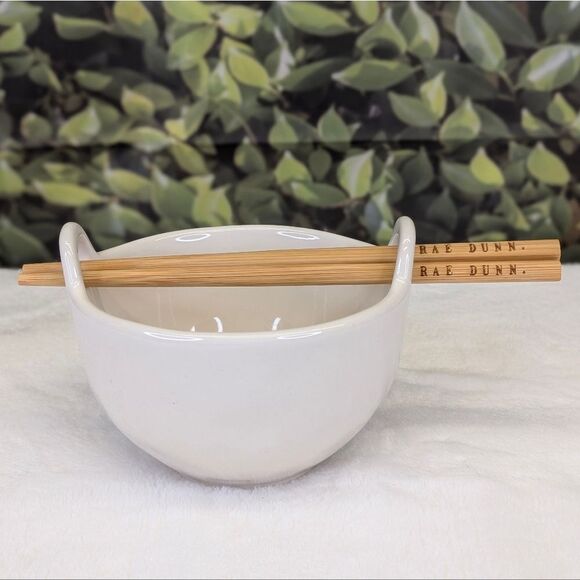 Rae Dunn RICE Bowl with Chopsticks - Picture 3 of 7